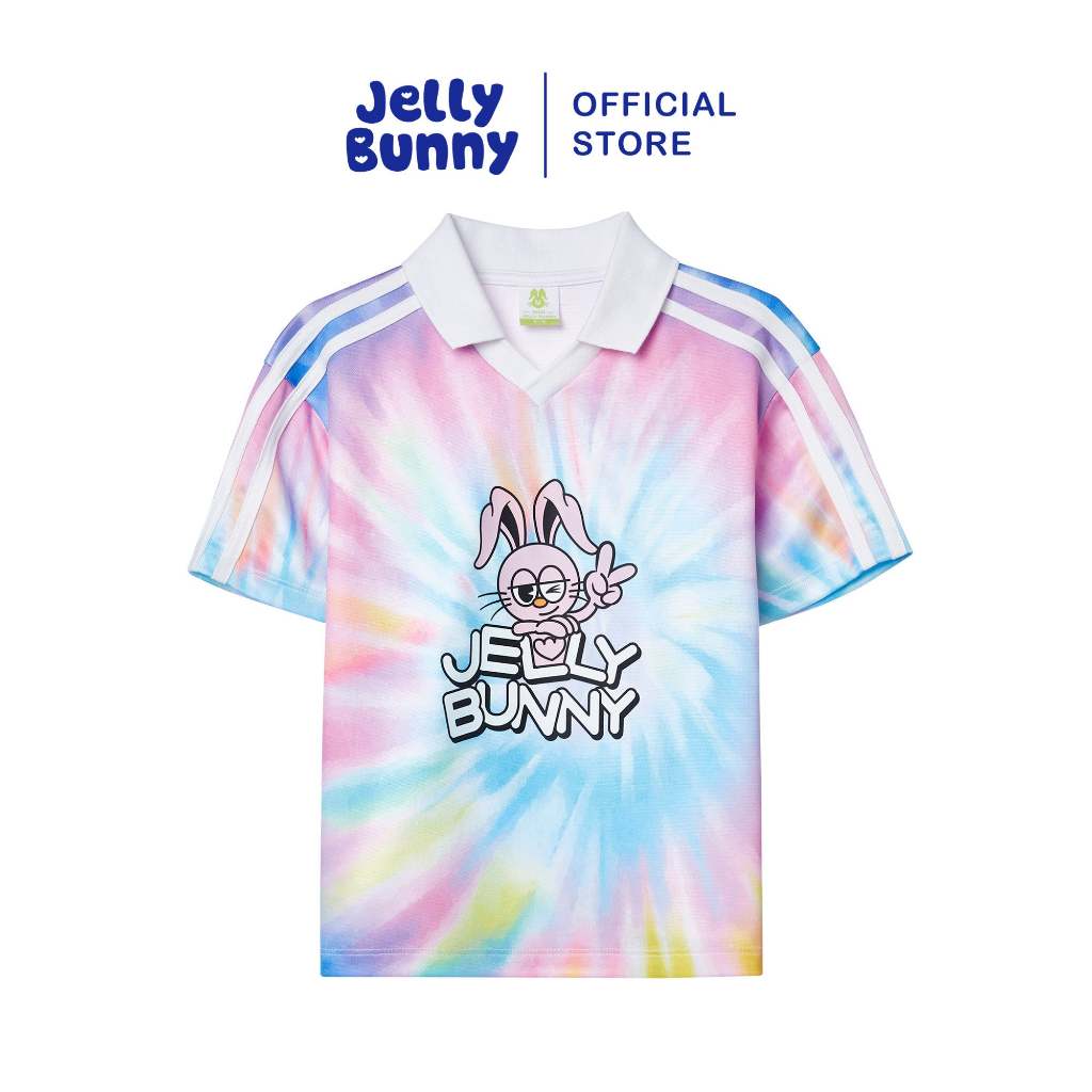 JELLY BUNNY เสื้อฟุตบอลสีมัดย้อมพิมพ์ลาย สำหรับเด็กผู้หญิง รุ่น B26SGKD001 PRINTED MULTI