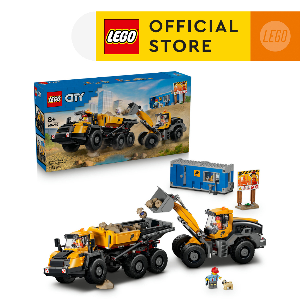 LEGO City ‏60494 شاحنة قلاب ولودر (1132 قطعة)