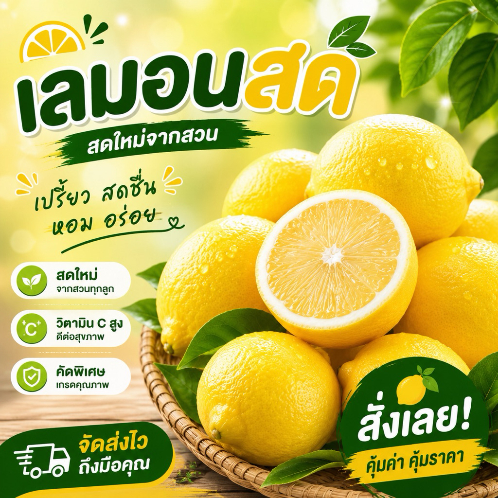 เลม่อนคัดเกรดพรีเมียม 2-10ลูก