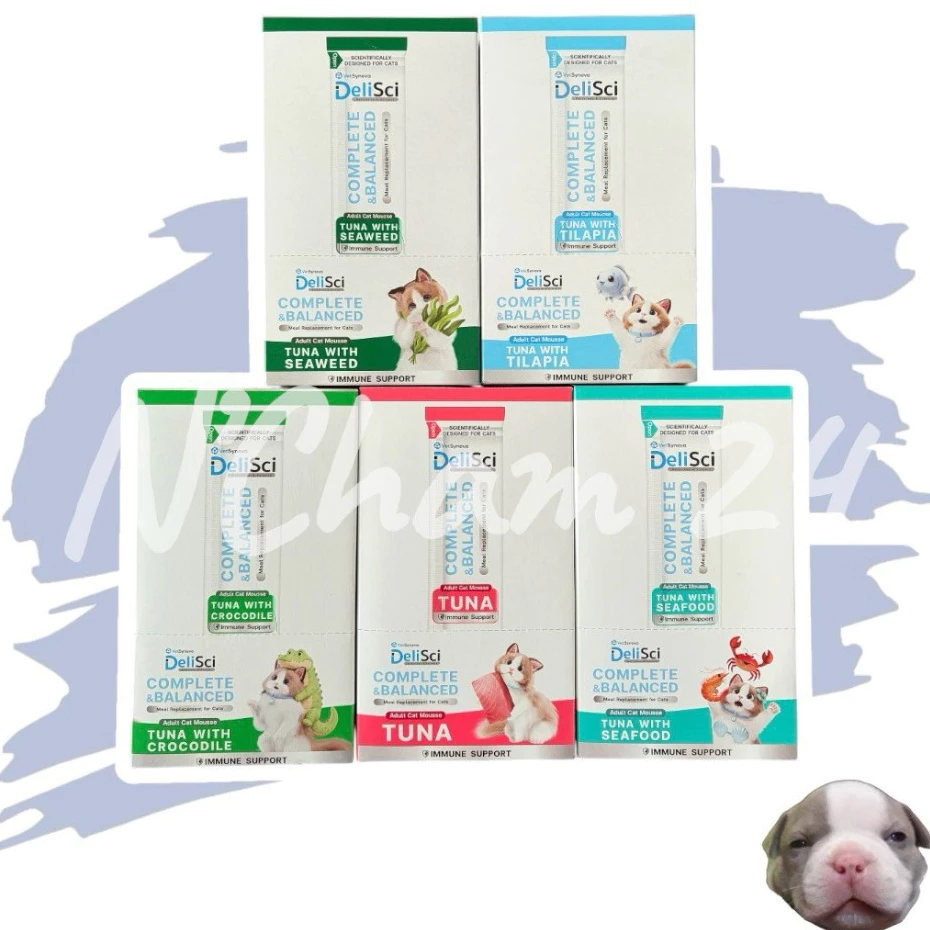 DeliSci Adult Cat Mousse 1 กล่อง บรรจุ 30 ชิ้น แมวเลียโภชนาการครบถ้วน 5 สูตร