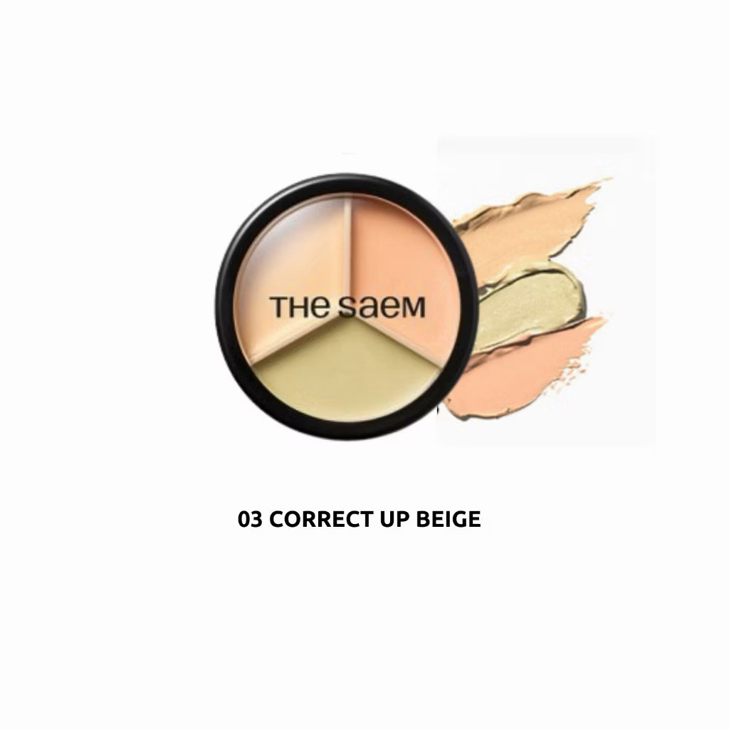 ส่งต่อ the SAEM Cover Perfection Triple Pot Concealer 4.5g สี03 correct up beige คอนซีลเลอร์ ปกปิดรอ