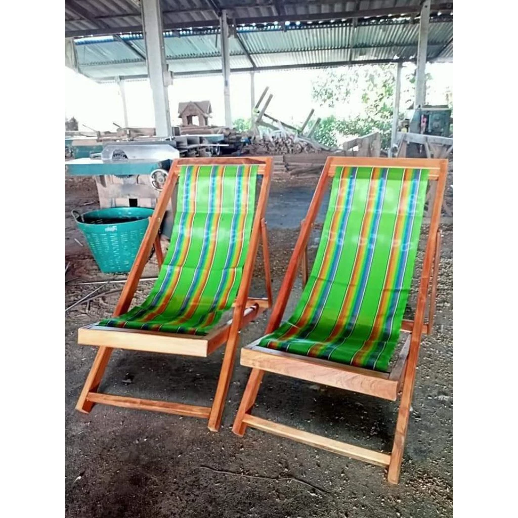 A2เตียงชายหาด เก้าอี้ชาดหาด เตียงทะเล ขนาดเตียง55*120ขนาดผ้า 111 ซ.ม ไม้เนื้อแข็ง