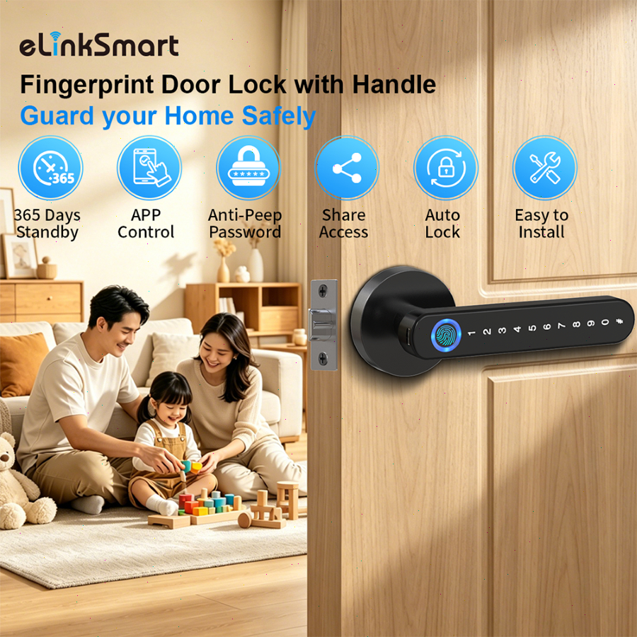 ล็อคประตูอัจฉริยะ/ลูกบิดประตู /ระบบล็อคประตูด้วยลายนิ้วมือ/Digital Door lock ประตูดิจิตอล/สำหรับห้องนอน บ้านพัก โรงแรม
