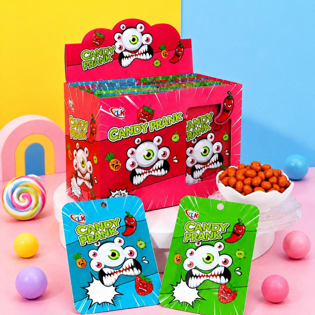 ลูกอมเเพรงค์ เเคนดี้  1 ซอง มีหลายรสชาติ เผ็ด เปรี้ยว หวาน มี อย.ไทย 30 ซอง