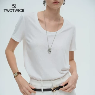 (พร้อมส่ง) Twotwice - Nordic Base Tee เสื้อยืดคอเปิดทรงเบสิก