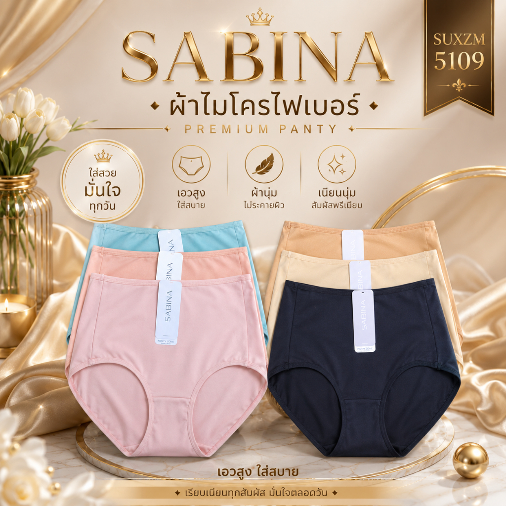 Sabina รหัส SUZM4102 กางเกงชั้นใน (ทรง Half) รุ่น Panty Zone