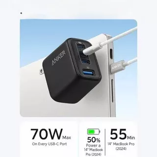 ที่ชาร์จ อังเกอร์ 70W GaN 4 พอร์ต ขนาดกะทัดรัด สำหรับโน้ตบุ๊คและสมาร์ทโฟน