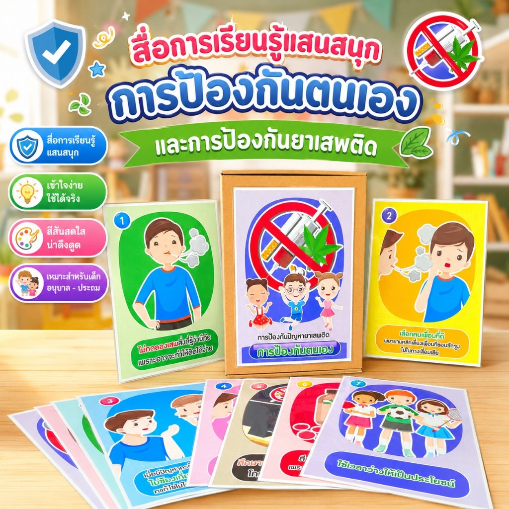 สื่อการสอน “การป้องกันตนเองจากปัญหายาเสพติด
