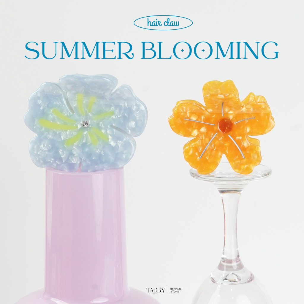 Tabby Loon- Summer Blooming Hair Claw กิ๊บหนีบผมดอกไม้ ดีไซน์น่ารัก สีสันสดใสรับซัมเมอร์ (แถมกล่อง)