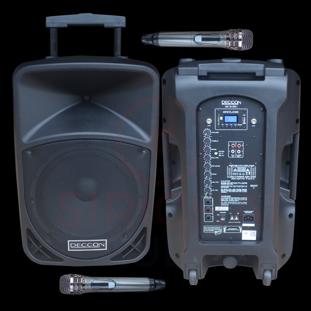 ตู้ลำโพงล้อลาก DECCON รุ่น AK12-201 (no2) ไมค์ลอยคู่