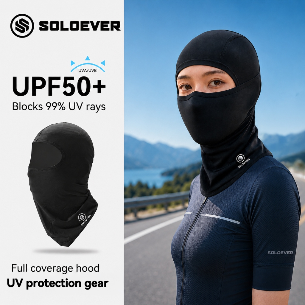 【TH】SOLOEVER หน้ากากปั่นจักรยาน  แบบ Full-Face UPF50+ กันแดด Ice Silk ระบายอากาศเร็ว Balaclava mask
