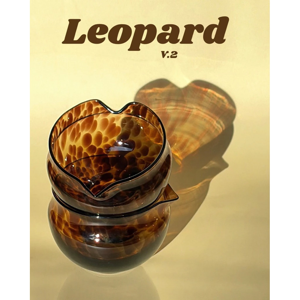 Leopard matcha handmade bowl, ชามแก้วมัทฉะ Leopard
