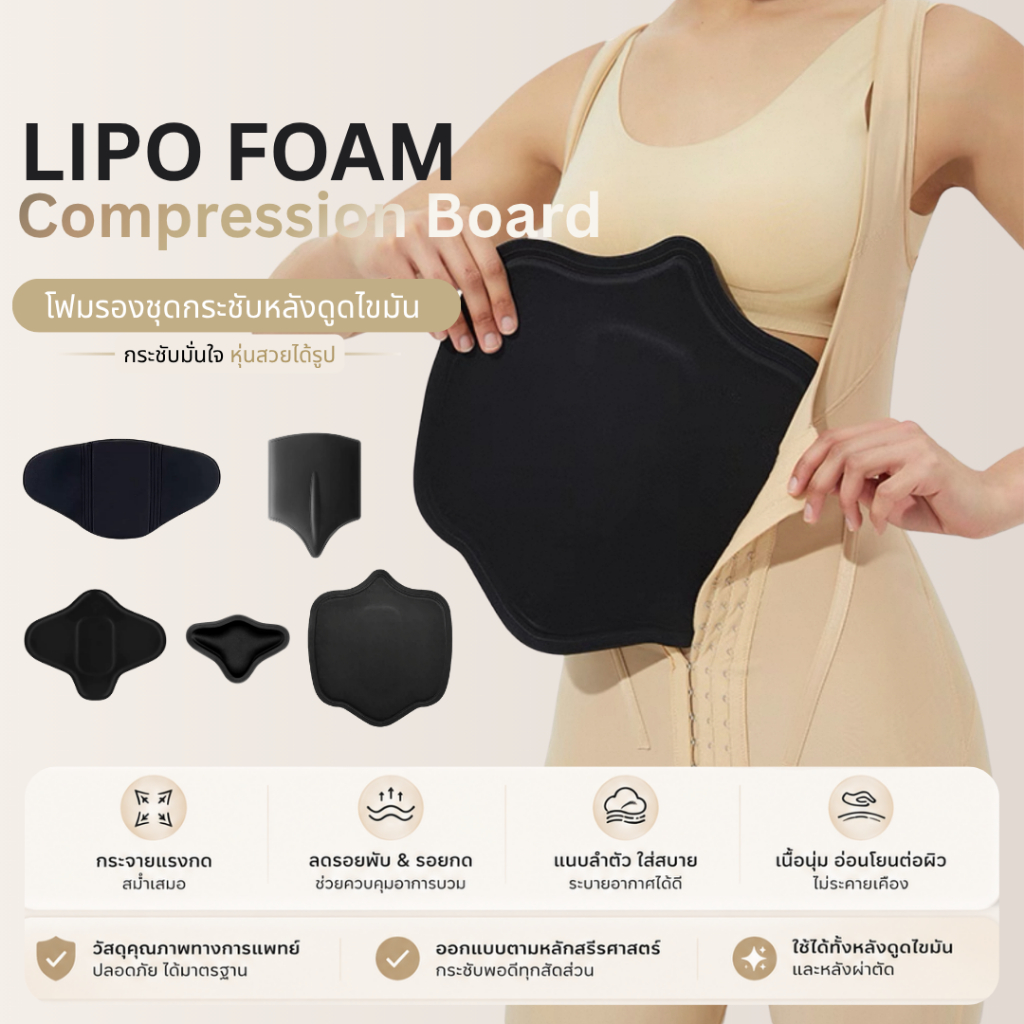 Medical shaping โฟมรองชุดกระชับหลังดูดไขมัน งดเปลี่ยน/คืน ทุกกรณี** Lipo Foam Compression Board แผ่นรองใต้ชุดกระชับ