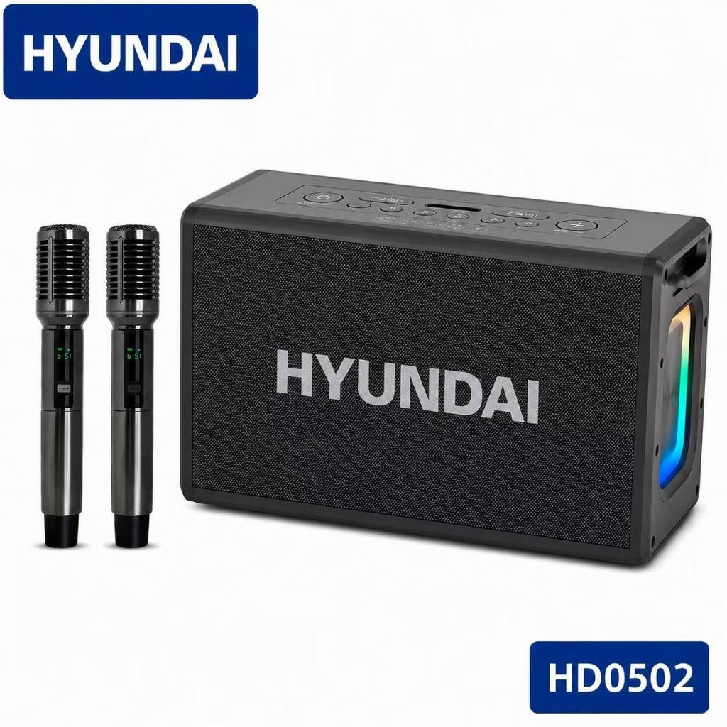 ลำโพงบลูทูธคาราโอเกะ HYUNDAI 40W  เบสดี เสียงดัง มีโหมดEQ พร้อมไมค์โครโฟน 2ตัว รุ่นHD-0502