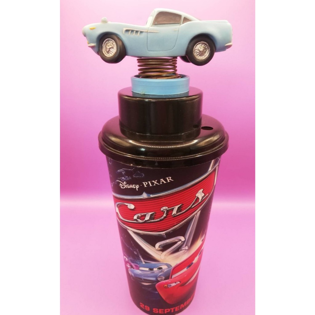 🚗 Disney Pixar Cars 2 Finn McMissile Movie Cup พร้อม Cup Topper ปี 2011 ของสะสมวินเทจ ✨🏁  ของสะสมสุด