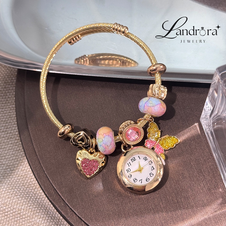 กำไลข้อมือพร้อมนาฬิกาดีไซน์หวานละมุน bracelet clock RM22G RM23G RM24G