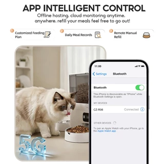 MeeGoo เครื่องให้อาหารและน้ำอัตโนมัติ 2 in 1 แอปควบคุม WiFi Automatic Food and Waterสำหรับสุนัข แมว