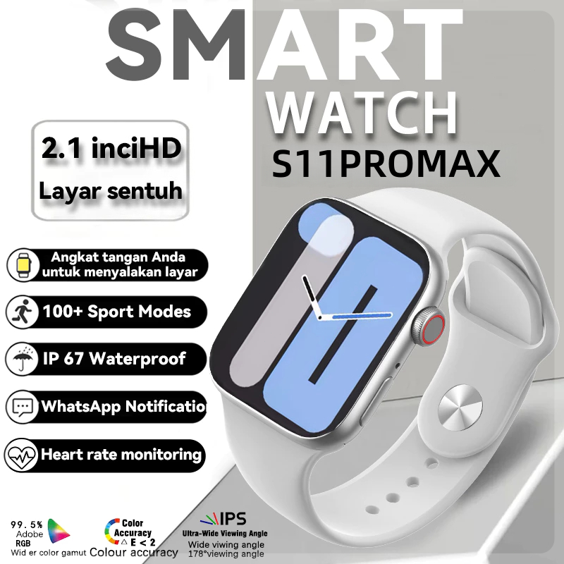 รุ่นอัพเกรด Samsung SmartWatch S11ProMax นาฬิกาสปอร์ตชายและหญิง2.01นาฬิกา HD smartwatch นาฬิกาข้อมือของแท้