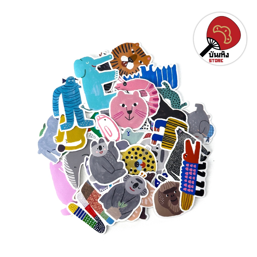 (พร้อมส่ง) Decorative Sticker สติกเกอร์สำหรับตกแต่ง - Weird Animals E - เหล่าสัตว์เพี้ยน ชุด E