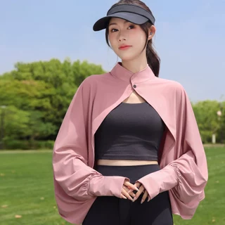ไอเทมลับหน้าร้อน เสื้อแจ็คเก็ตผ้าคลุม UPF50+ ป้องกันรังสี UV เสื้อคลุมไหล่ขับมอไซค์ มีรูสอดนิ้ว พร้อมส่ง