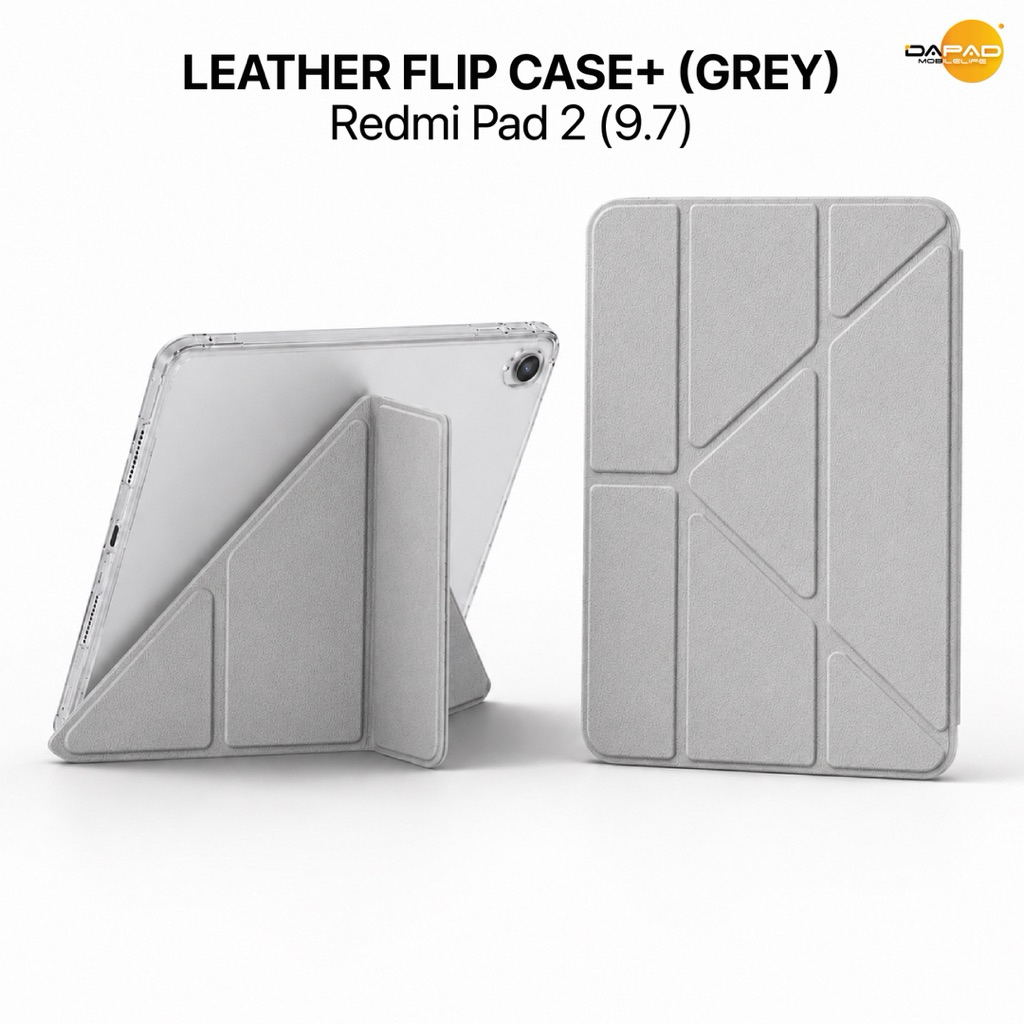 Dapad เคสกันกระแทก กันรอย ขอบซิลิโคน แท็บเล็ต เรดมี่ Redmi Pad 2 (9.7) Leather Flip Case+ พับได้สองแบบ