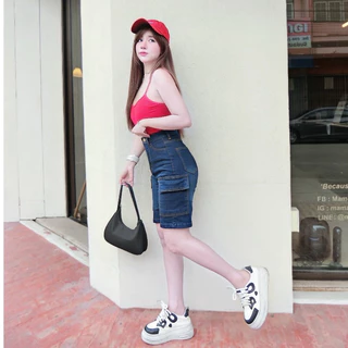 Cc jeans 015 กางเกงยีนส์ ยืด ขา3ส่วน คาร์โก้