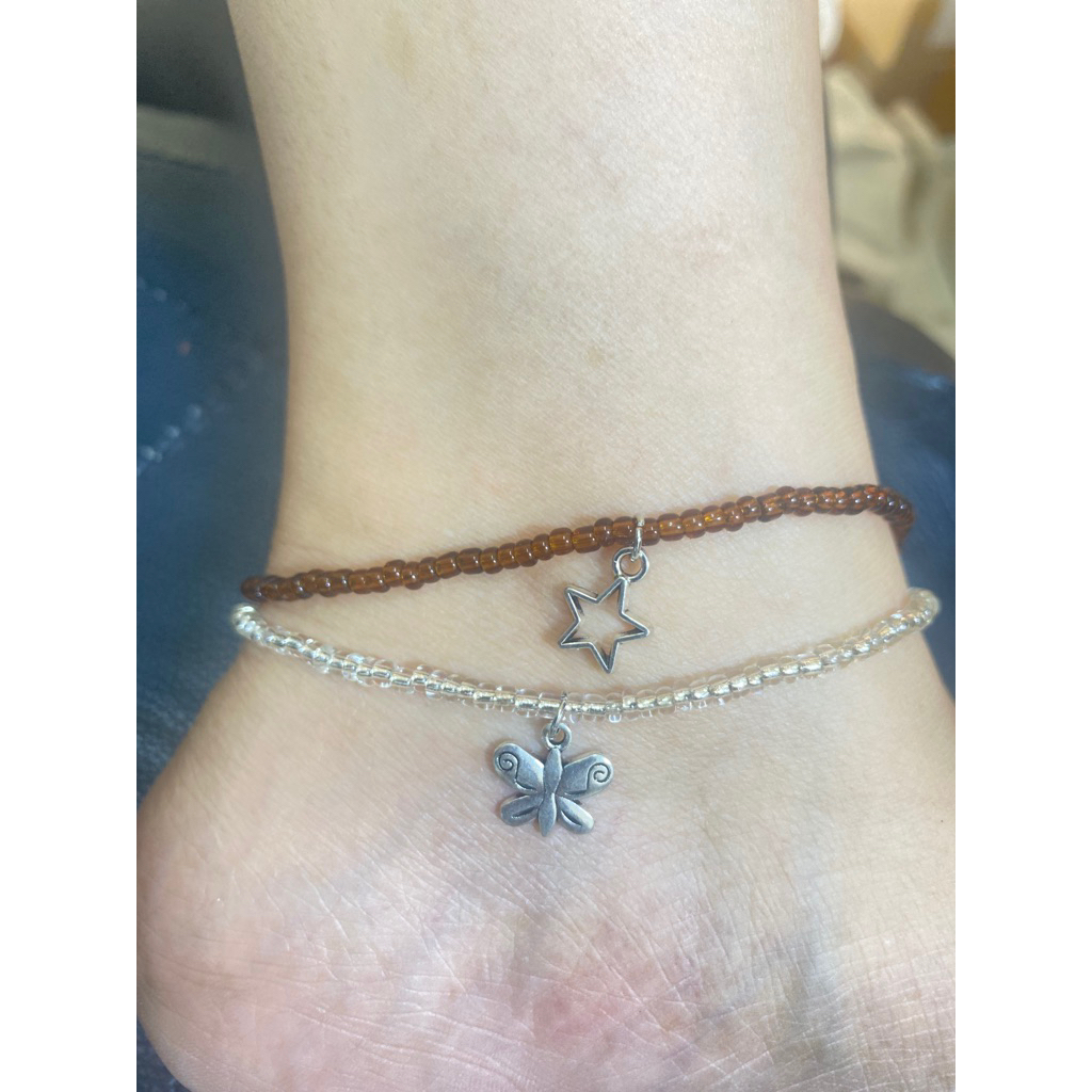 สร้อยข้อเท้าลูกปัด กำไลข้อเท้า beads Anklet handmade(งานพร้อมส่ง ร้านไทย🇹🇭ทำเอง) อ่านรายละเอียดห่อนสั่ง