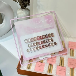 สีเจลทาเล็บ Vendeeni 10 สี โทนชมพู Cat eye