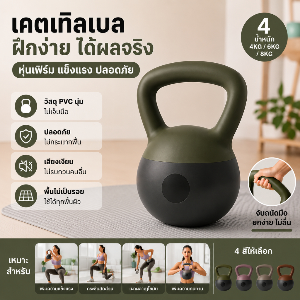 Shockproof Soft Kettlebell Gym Strength Training Equipment