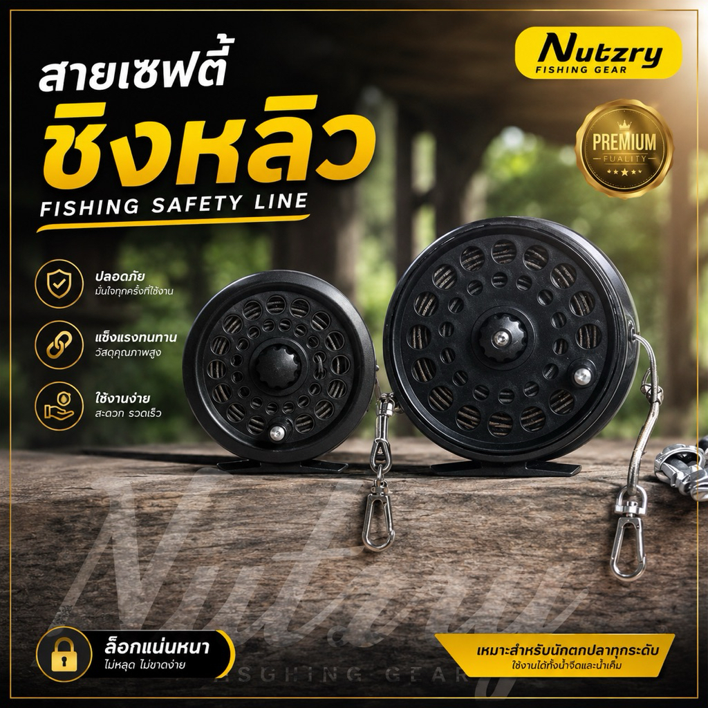 สายเซฟตี้ ชิงหลิว แบบรอกฟลาย แบบใหญ่ ยืดได้ 35-40 เมตร ++++