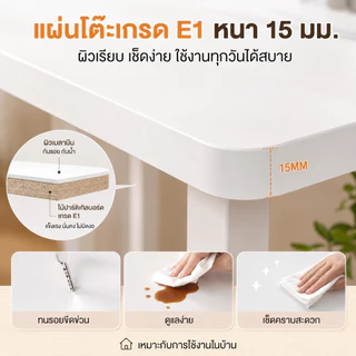 MMY โต๊ะทำงาน โต๊ะคอม พับได้ 100/80CM พร้อมล้อหมุนได้ 360 องศาเคลื่อนย้ายสะดวก วางของอเนกประสงค์