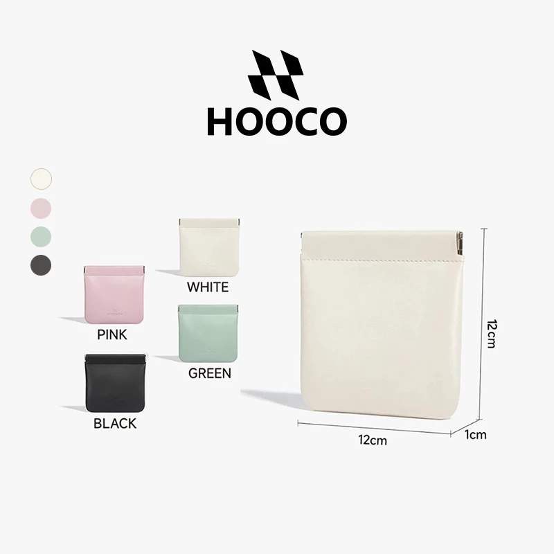 HOOCO กระเป๋าใส่เหรียญ กระเป๋าเก็บของขนาดเล็ก ที่ใส่บัตรขนาดเล็กแบบเรียบง่าย มีให้เลือกหลากหลายสี