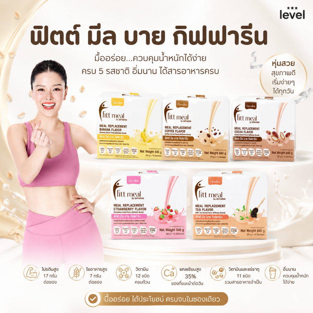 ส่งฟรี ฟิตต์มีล ฟิตมิล กิฟฟารีน Fitt Meal by GIFFARINE ฟิตต์ มีล บาย กิฟฟารีน ผลิตภัณฑ์ทดแทนมื้ออาหาร