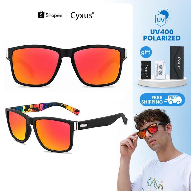 Cyxus แว่นกรองแสง UV400 polarized เลนส์ TAC กันแสงสะท้อน แว่นตากันแดดผู้ชาย วัสดุพีซี แฟชั่น 1059