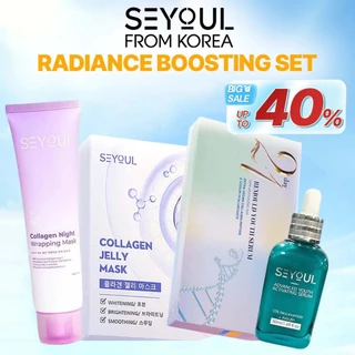 Seyoul Revival Skin COMBO 4 | เซรั่มกระตุ้นความเยาว์วัยขั้นสูง+ เซรั่ม 21 วัน+มาสก์คอลลาเจนกลางคืน + มาสก์เจลลี่คอลลาเจน