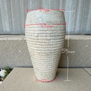 Flowerpotกระถางดินเผาทรงกรวยลายคอตาลสูง สีวินเทจ เก่า ๆ ขนาด 33 x 55 cm. ใช้เป็นกระถางต้นไม้หรือใช้เสียบร่มได้