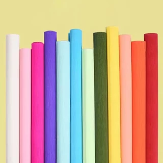 กระดาษย่นหลายสี 250x50 ซม. กระดาษประดิษฐ์ดอกไม้ ใช้ง่าย เหมาะกับเด็กและผู้ใหญ่
