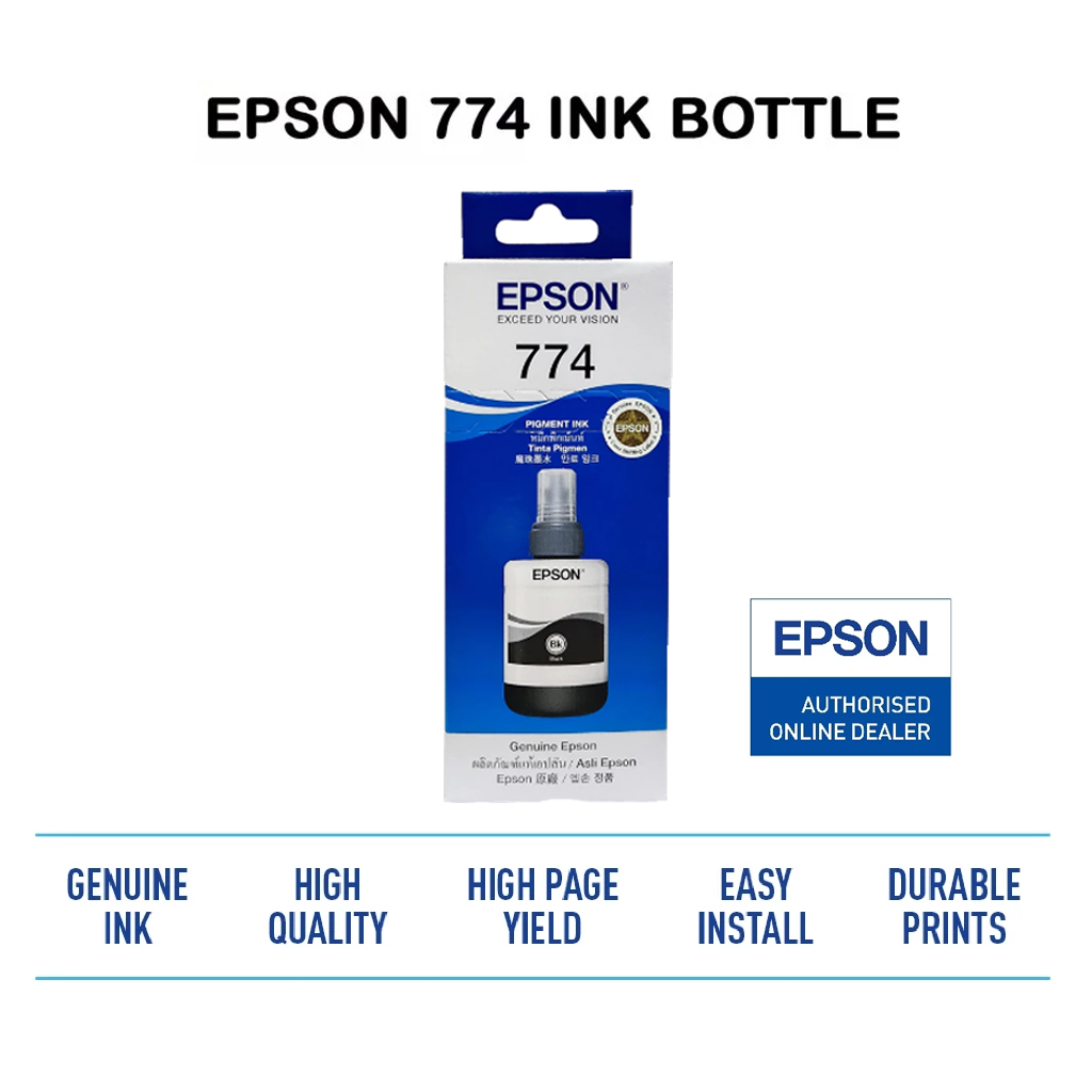 Epson 774 ขวดหมึกสีดำพิกเมนต์