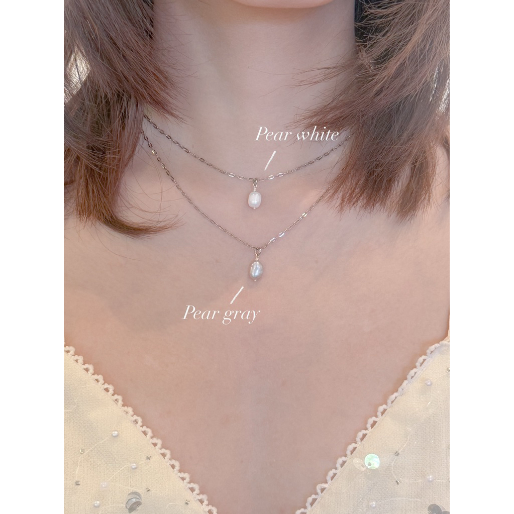 Cherelle Co. | Classic necklace สร้อยคอจี้มุกเเท้ stainless steel