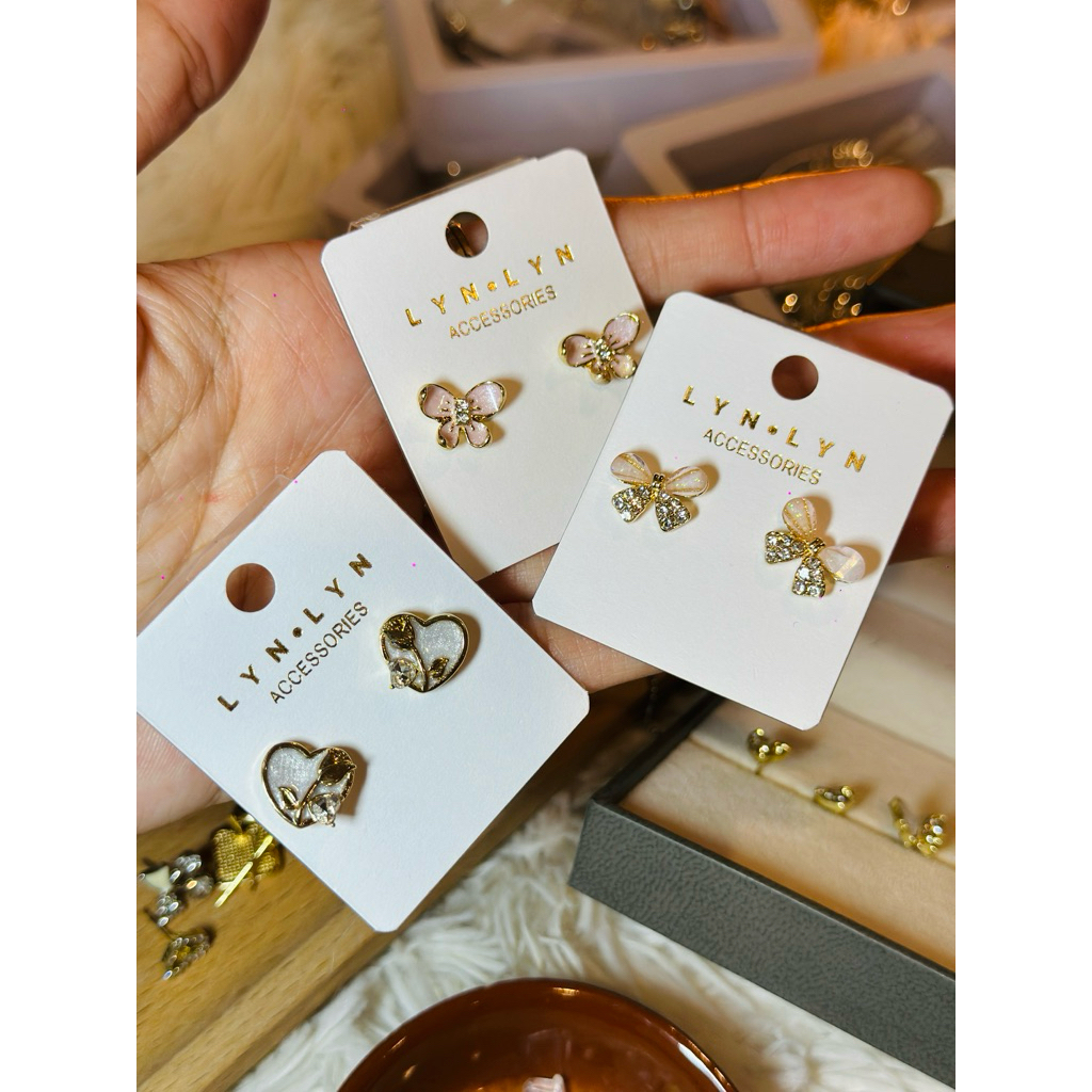 ต่างหูแฟชั่น ✨พร้อมส่งจากไทย✨ สวยน่ารัก ด้านหลังแป้นพลาสติก ราคาถูก