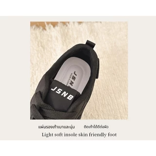 JSNB รองเท้าผ้าใบสไตล์เกาหลี น้ำหนักเบา พื้นยางพารา ระบายอากาศดี 5 สี ส่งฟรี [LN8801]