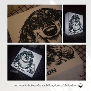 [ใส่โลโก้ได้] ป้ายไฟมินิมอล Custom Logo Lightbox ป้ายไฟร้านกาแฟ ร้านเสริมสวย ร้านอาหาร พร้อมอะแดปเตอร์ ใช้ได้ทั้ง Indoor