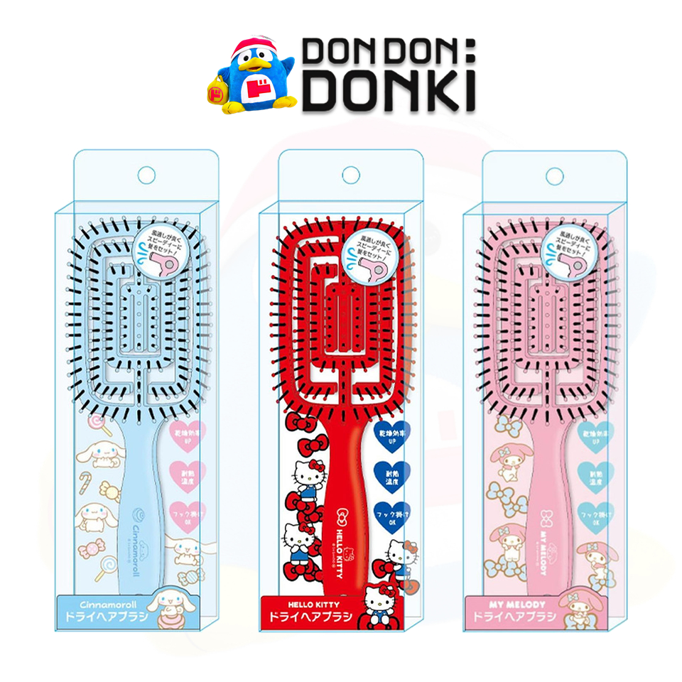 แปรงหวีผมแห้ง ลายซานริโอสุดน่ารัก ลายคิตตี้, มายเมโลดี้, ชินนาม่อนโรล / SANRIO DRY HAIR BRUSH