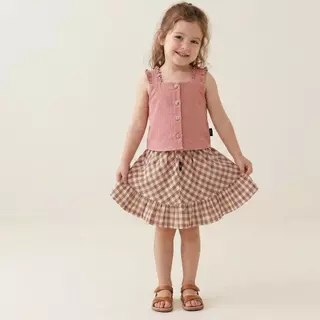 Hania Kids ชุดเซ็ตเสื้อ+กระโปรง สไตล์เกาหลี สำหรับเด็กผู้หญิง - K4125434