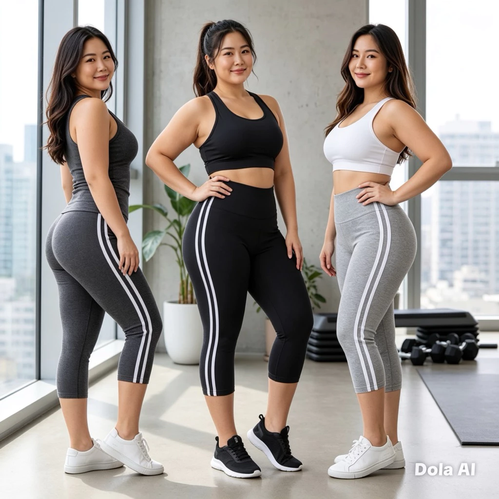 MingDeng กางเกงเลกกิ้ง7ส่วน เนื้อผ้านิ่มยืดหยุ่น พิมพ์ลายข้าง 2 ข้าง ทรงรัดรูป เหมาะสำหรับเล่นกีฬาและโยคะ 8739