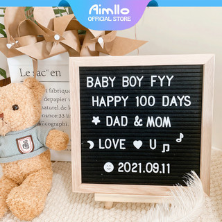กระดานบอร์ด felt letter board กระดานเฟลท์อินส์ แผ่นกระดาน พร้อมขาตั้งไม้ ตัวอักษรครบชุด บอร์ดอเนกประสงค์