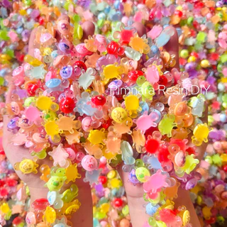 [50 ชิ้น] เครื่องประดับเรซิ่น เต่า ขนาด 2 cm. เรืองแสง หลากสี ตกแต่งงาน DIY พร้อมส่งในไทย