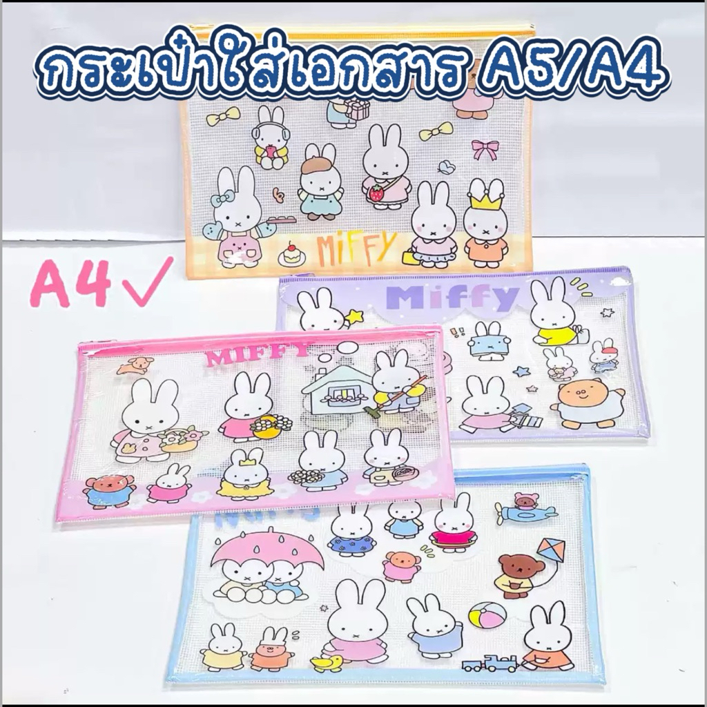 ซองซิปใส่เอกสาร A4/A5 กระเป๋าสตางค์สีใส กระเป๋าตังค์ใส่บัตร ใส่แบงค์ Sanrio