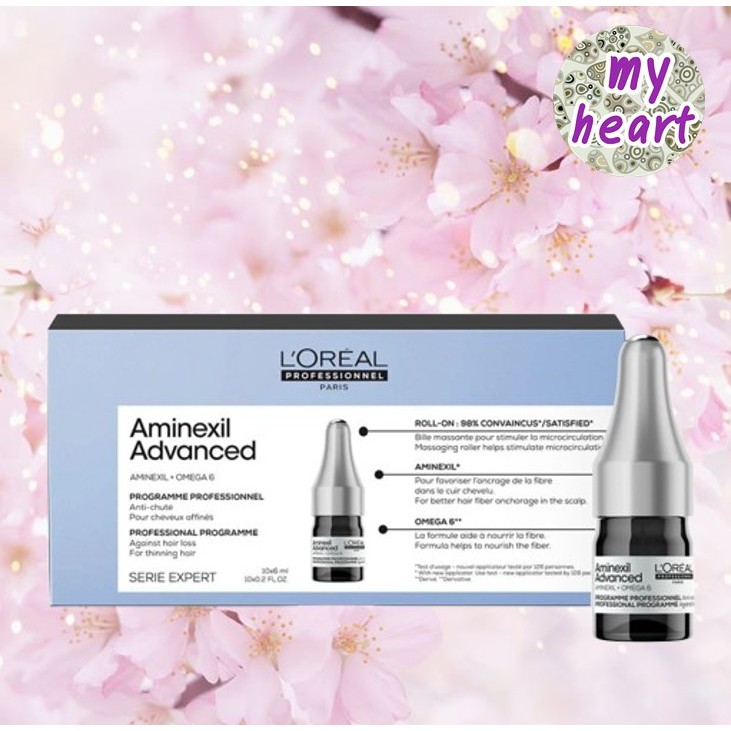 1 กล่อง Loreal Aminexil Advanced 10x6 ml ผลิตภัณฑ์บำรุงเส้นผมและลดปัญหาผมร่วง