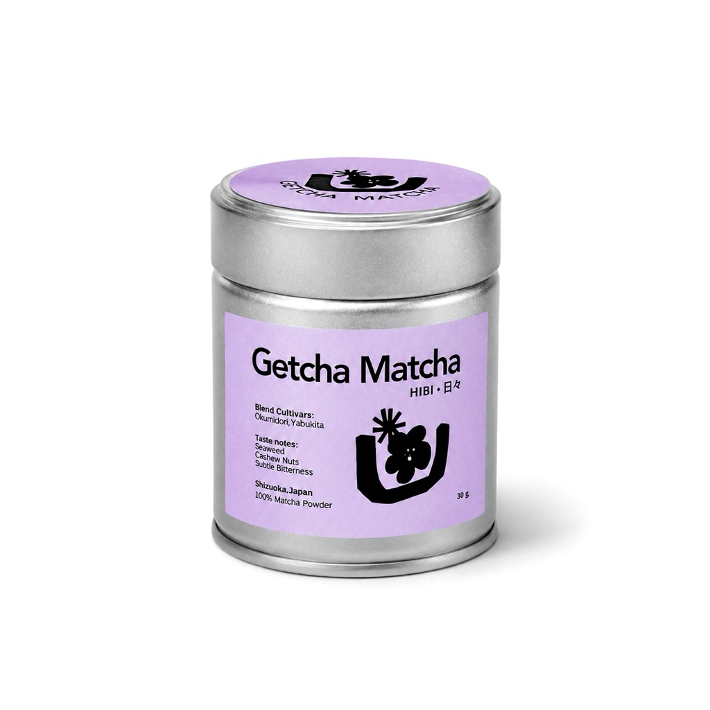 Getcha Matcha – HIBI (Okumidori, Yabukita) 30g. เหมาะกับลงนมที่สุด
